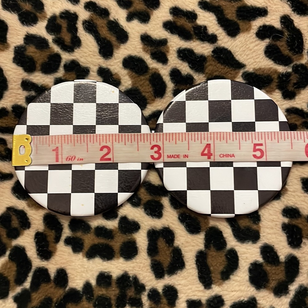 CHECKERED 🏁 Compact Pocket Mirror Purse Black White Checkerboard Vans Beauty - Picture 12 of 14